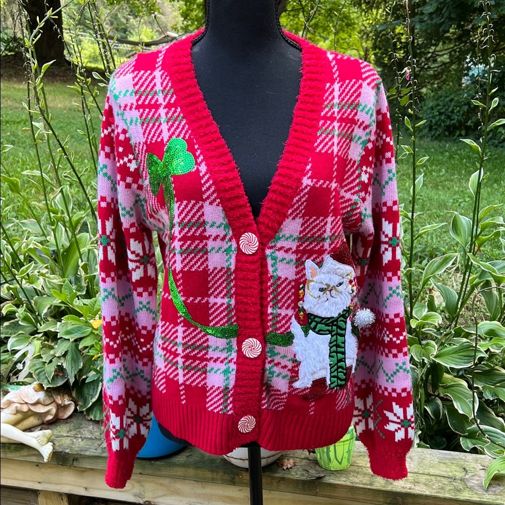 “Ugly Christmas Cat” Sweater